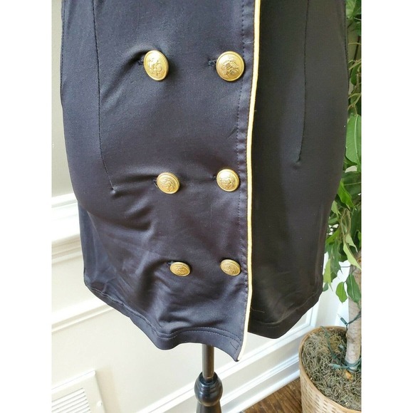 Delicious Women Solid Black Polyester Collared Short Sleeve Knee Length Dress S - Picture 4 of 12